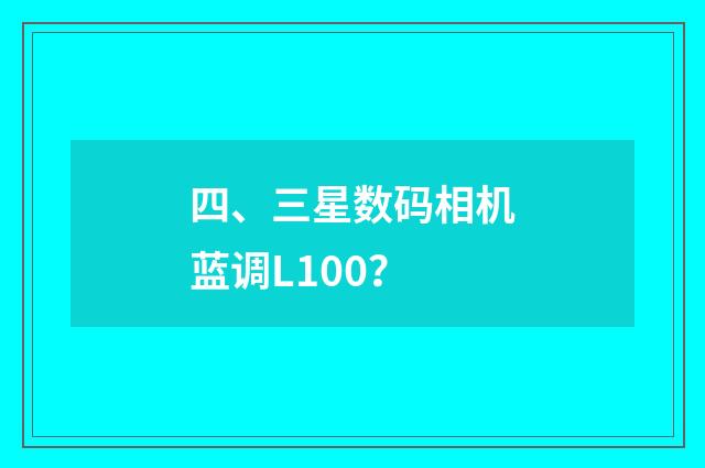 四、三星数码相机蓝调L100？