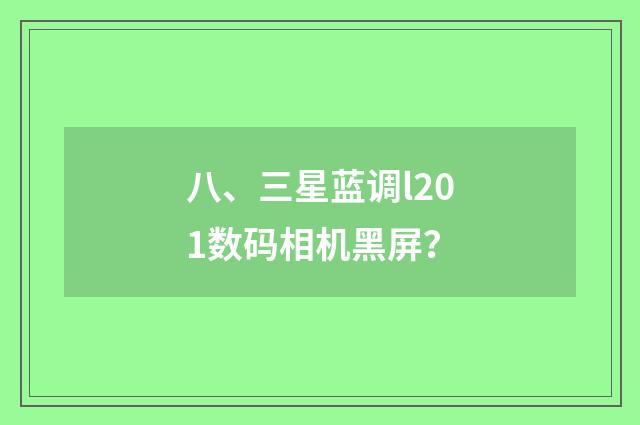 八、三星蓝调l201数码相机黑屏？