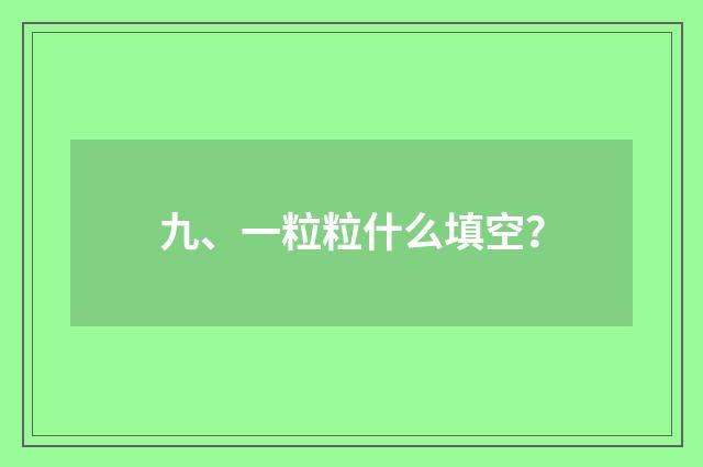 九、一粒粒什么填空？