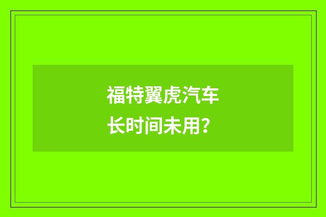 福特翼虎汽车长时间未用？