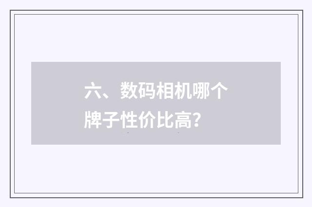 六、数码相机哪个牌子性价比高？