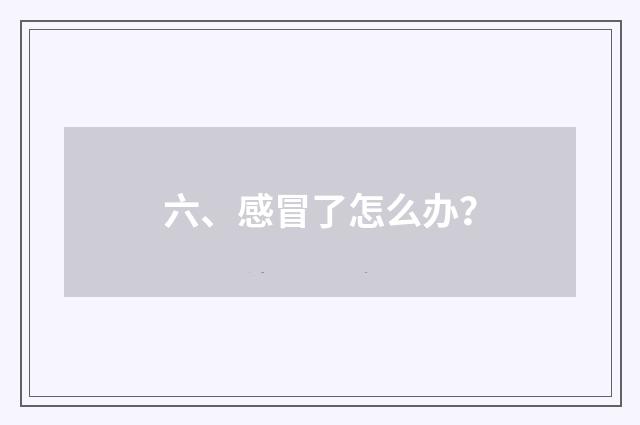 六、感冒了怎么办?