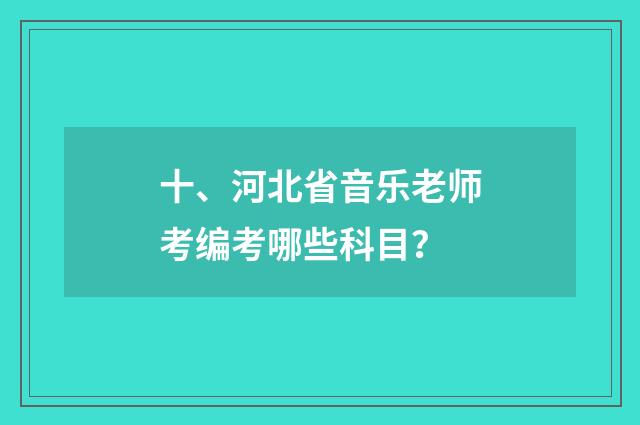 十、河北省音乐老师考编考哪些科目？