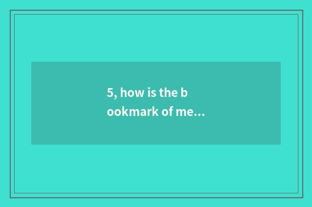 5, how is the bookmark of mental health done?