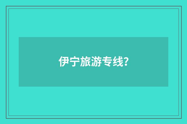 伊宁旅游专线？