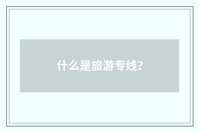 什么是旅游专线？