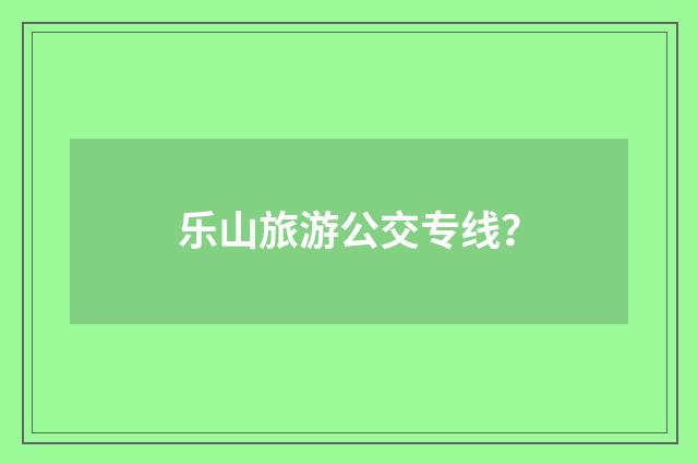 乐山旅游公交专线？
