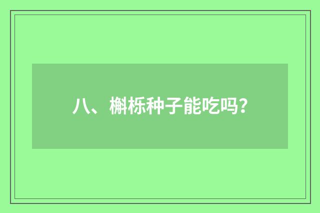 八、槲栎种子能吃吗？