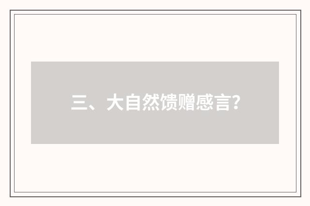 三、大自然馈赠感言？