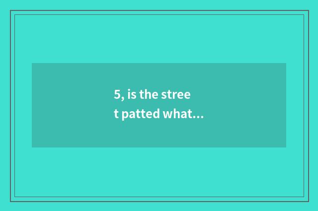 5, is the street patted what can you pat?