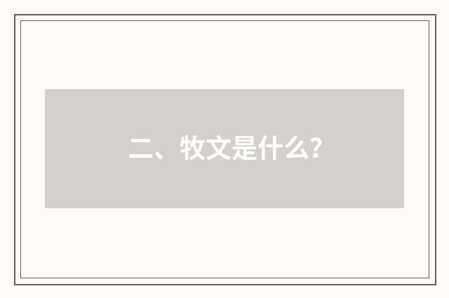 二、牧文是什么？