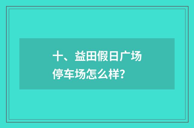 十、益田假日广场停车场怎么样？