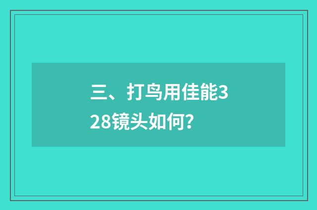 三、打鸟用佳能328镜头如何？