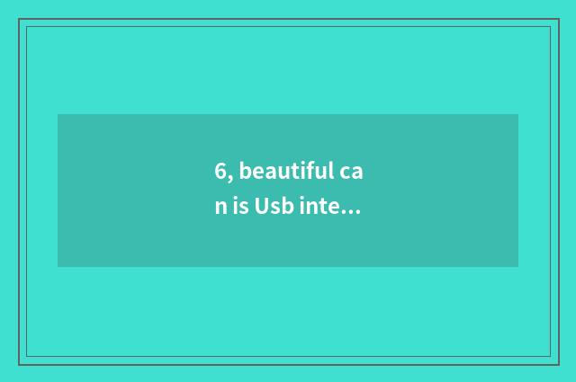 6, beautiful can is Usb interface able what?