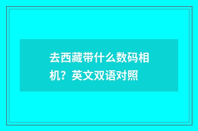 去西藏带什么数码相机？英文双语对照