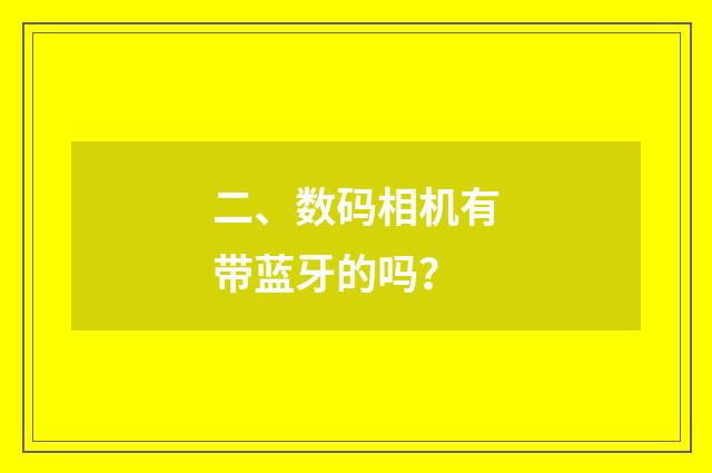 二、数码相机有带蓝牙的吗？