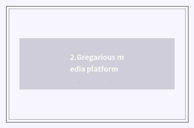 2.Gregarious media platform
