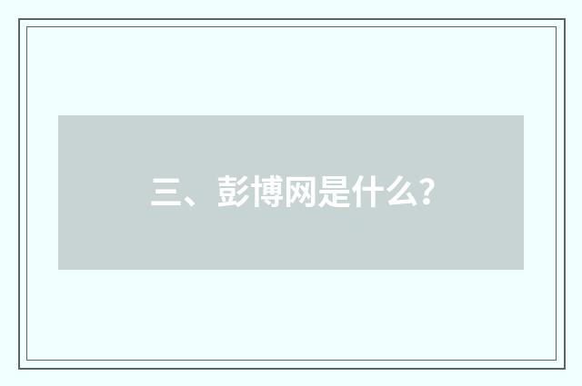 三、彭博网是什么？