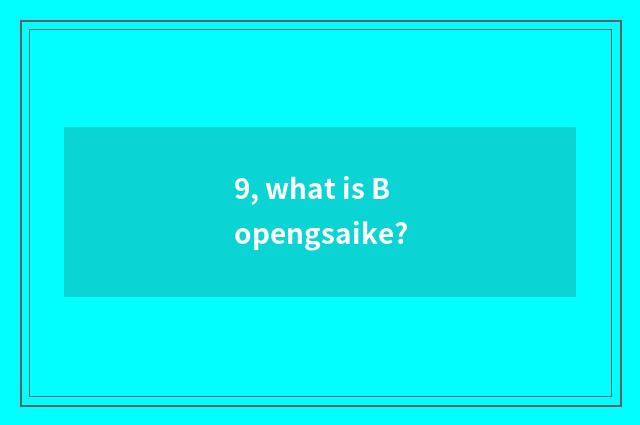 9, what is Bopengsaike?