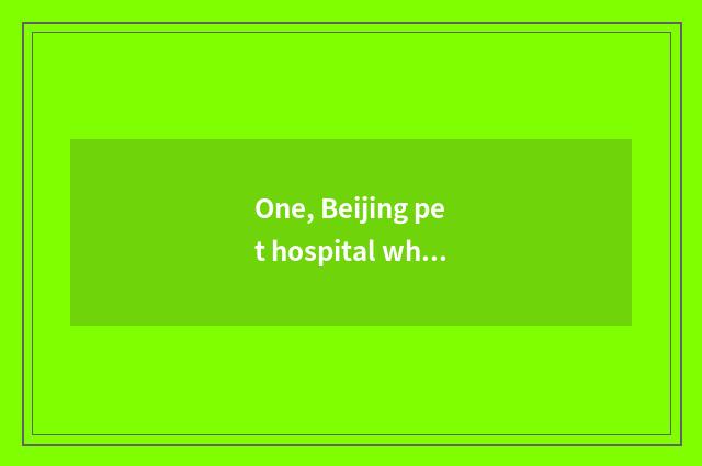 One, Beijing pet hospital which better?