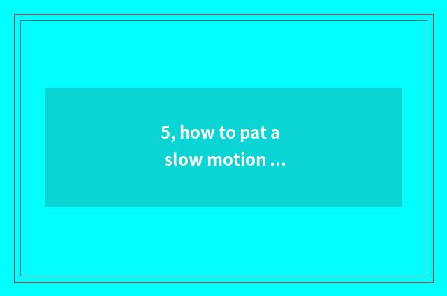 5, how to pat a slow motion with DV or digital camera?