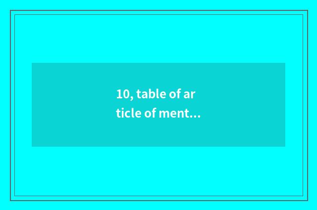 10, table of article of mental health of high school student?