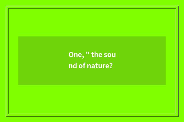 One, 