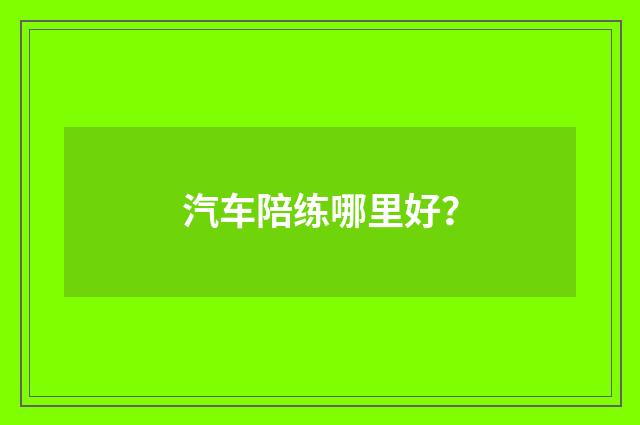 汽车陪练哪里好？