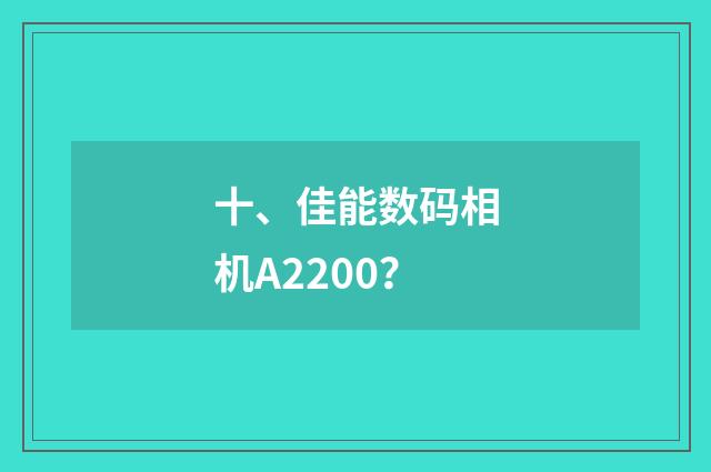 十、佳能数码相机A2200？