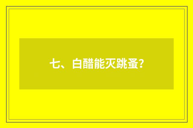 七、白醋能灭跳蚤？