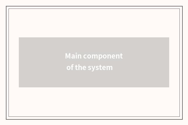 Main component of the system