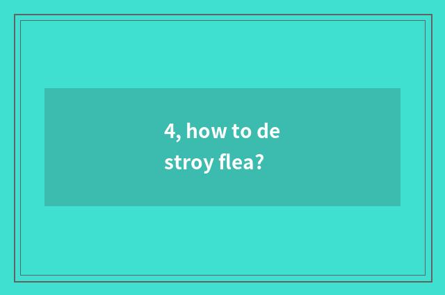 4, how to destroy flea?