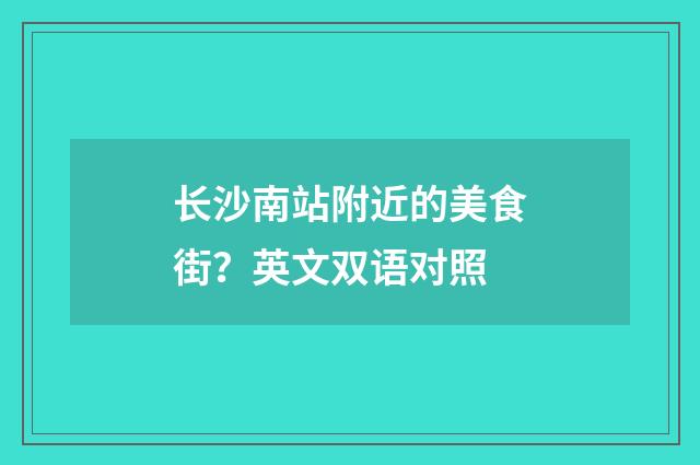 长沙南站附近的美食街？英文双语对照