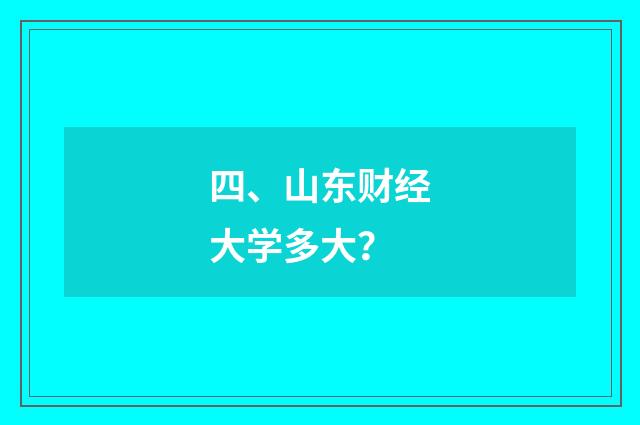 四、山东财经大学多大？