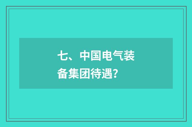 七、中国电气装备集团待遇？