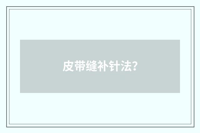 皮带缝补针法?