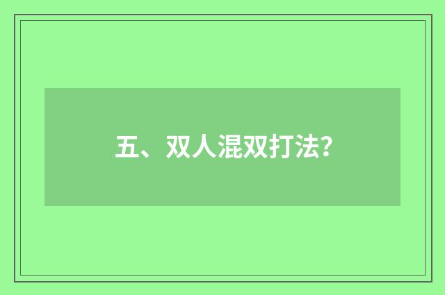 五、双人混双打法?