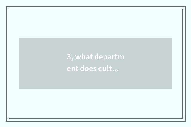 3, what department does culture bureau have?