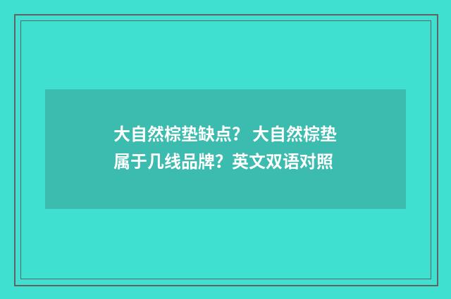 大自然棕垫缺点？ 大自然棕垫属于几线品牌？英文双语对照