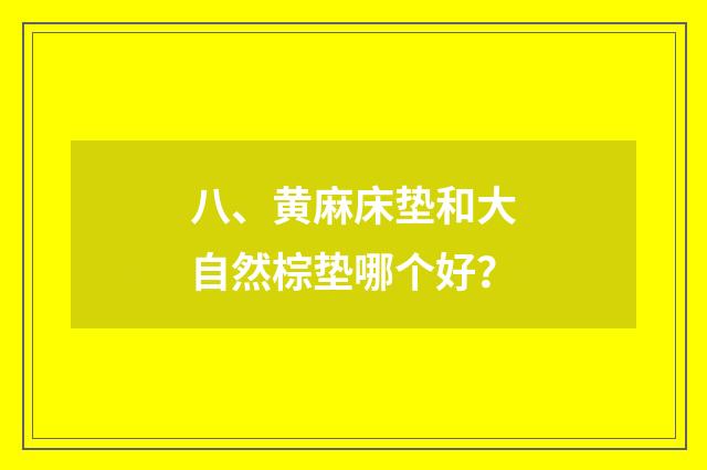 八、黄麻床垫和大自然棕垫哪个好？