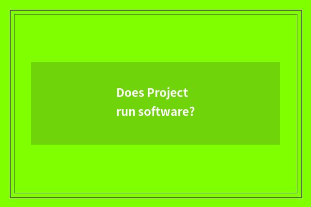 Does Project run software?
