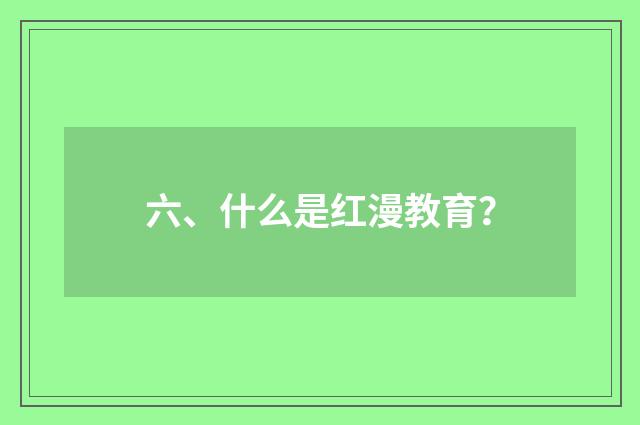 六、什么是红漫教育？