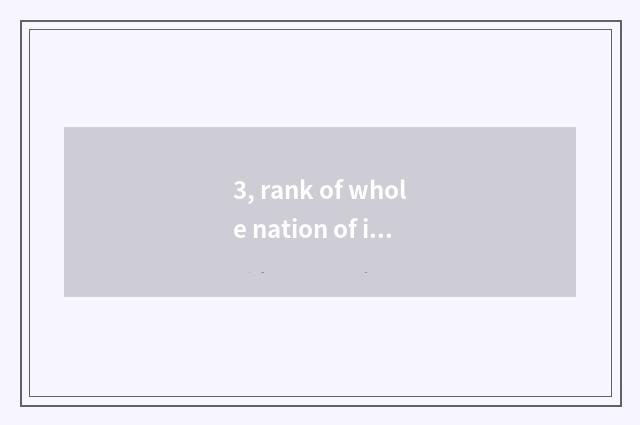 3, rank of whole nation of institute of science and technology of Zhejiang peace
