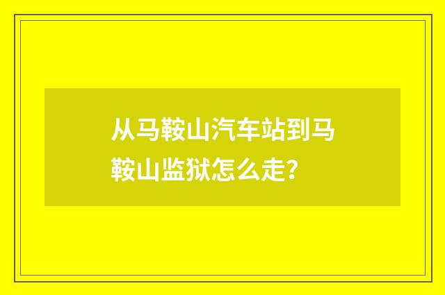 从马鞍山汽车站到马鞍山监狱怎么走？