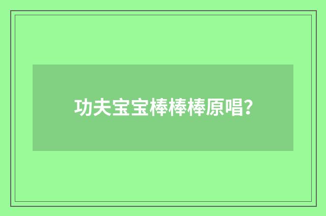 功夫宝宝棒棒棒原唱？