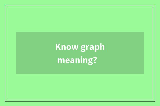 Know graph meaning?