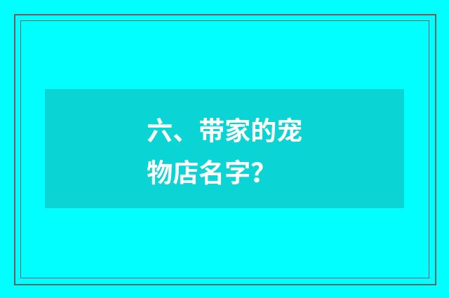六、带家的宠物店名字？