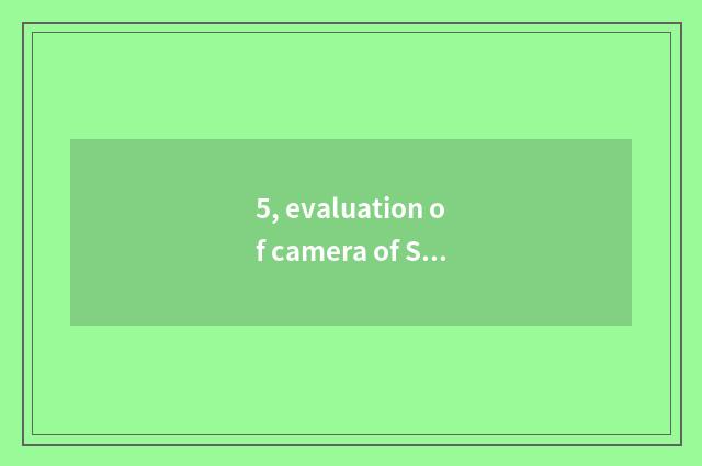 5, evaluation of camera of Suo Ni W310?