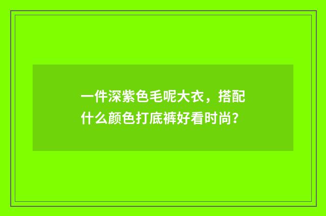 一件深紫色毛呢大衣，搭配什么颜色打底裤好看时尚？