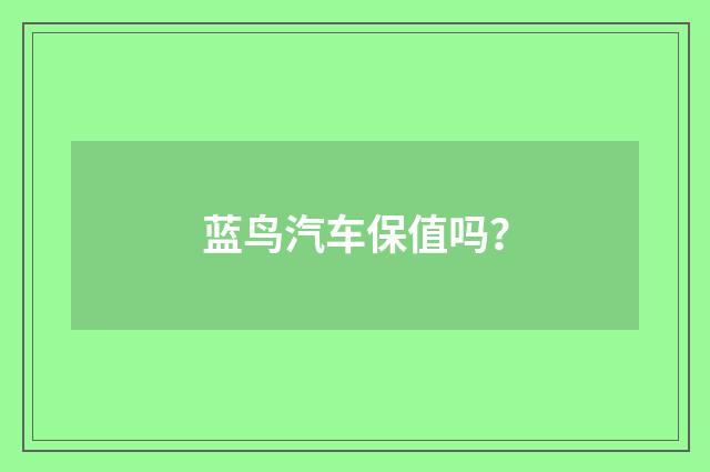 蓝鸟汽车保值吗？